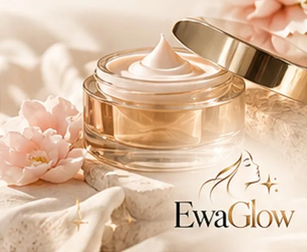 Open jar of rich cream mask with a gold lid on a stone surface